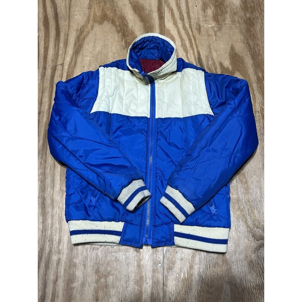 cobble stone puffer jacket women small multicolor zip @urack Vintage Retro